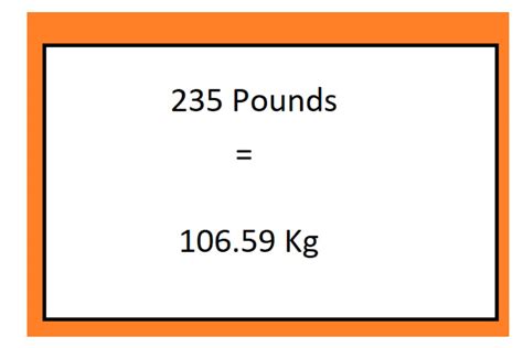 235 pounds|235 Pounds to Kg